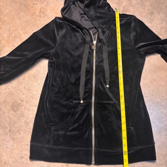 Lilly Pulitzer Larina Black Velour Velvet Zip Hoodie Jacket Womens Small Preppy - Picture 6 of 8